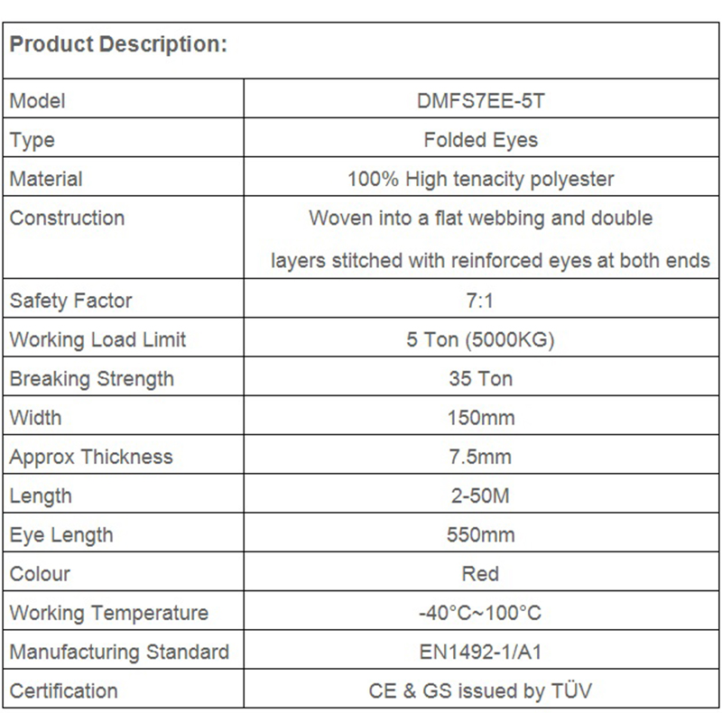 wholesale 5 ton polyester lifting sling, 5t flat webbing sling factory